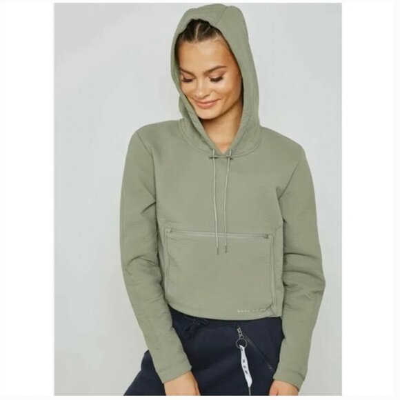 Nike Tops - Nike Tech Pack Packable Cropped Green Hoodie